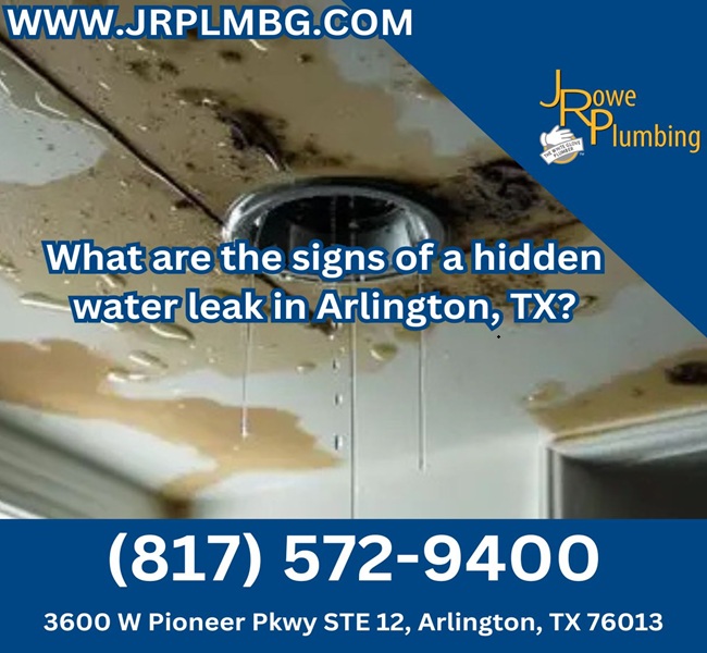 What are the signs of a hidden water leak in Arlington, TX?