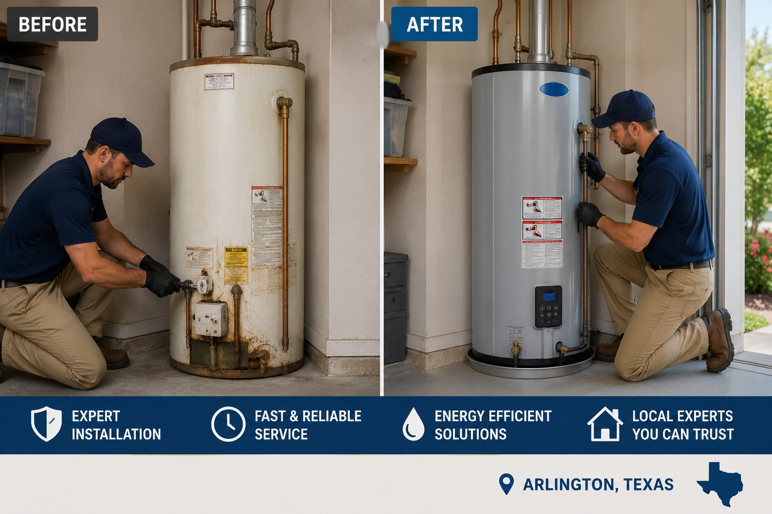 Water Heater Replacement Arlington, Texas Before and After water heater replacement arlington, texas before and after